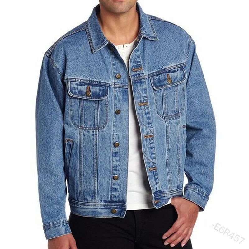 Men Custom Denim Fur Jacket High Quality Ripped Stylish Plain Jean Boys Denim Jackets For Men