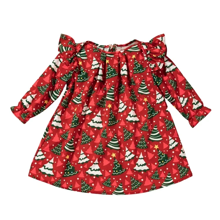 In stock newborn baby girl christmas clothes long sleeve infant festival costume 3 pcs headband bow plaid suspender dress