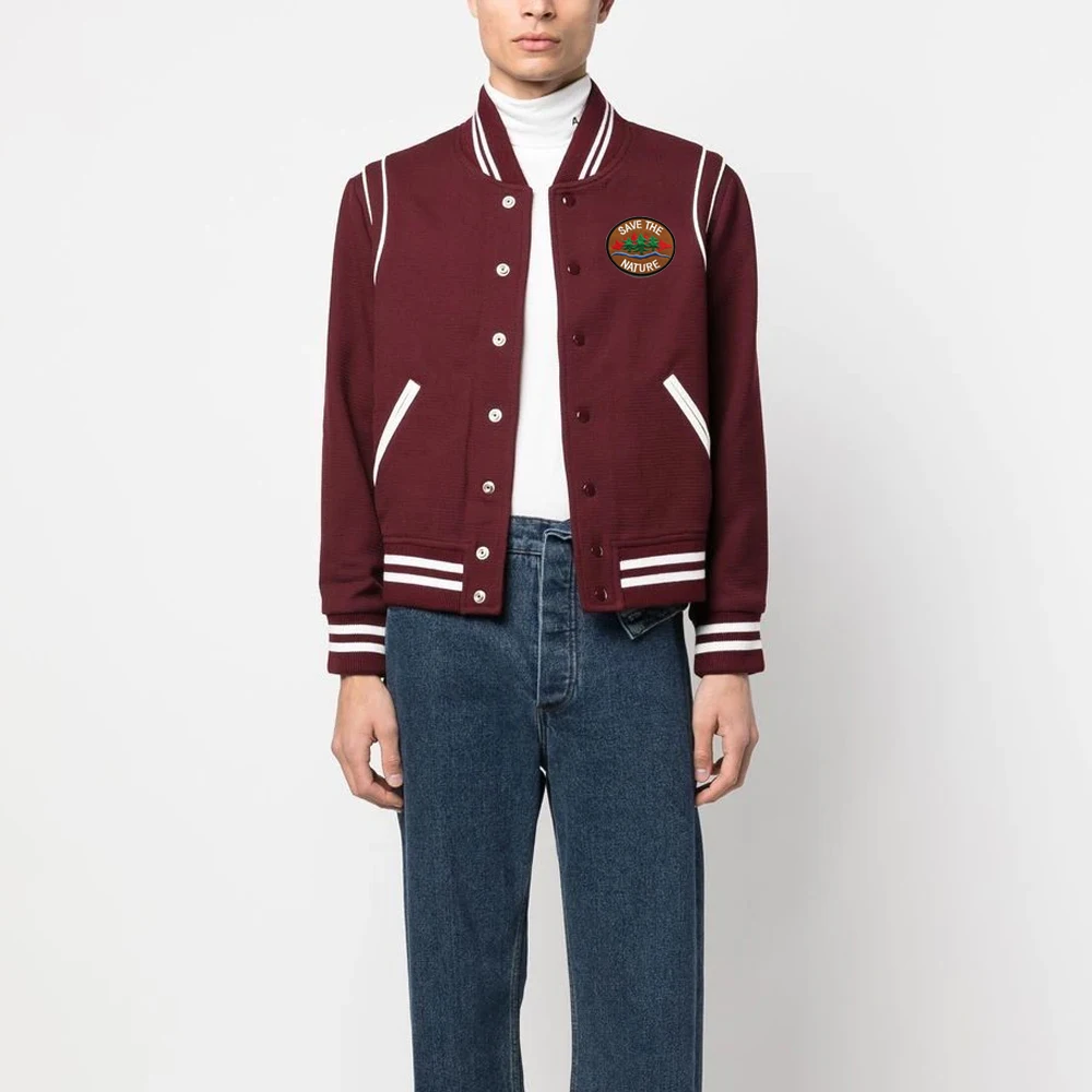 Hot Selling Custom Style Winter Wear Men Embroidered Varsity Jacket / Custom Embroidery Men Varsity Jacket