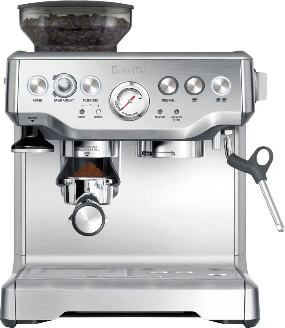 Эспрессо-машина Brevilles the Barista Express с 15 батончиками молока и мясорубки из нержавеющей стали