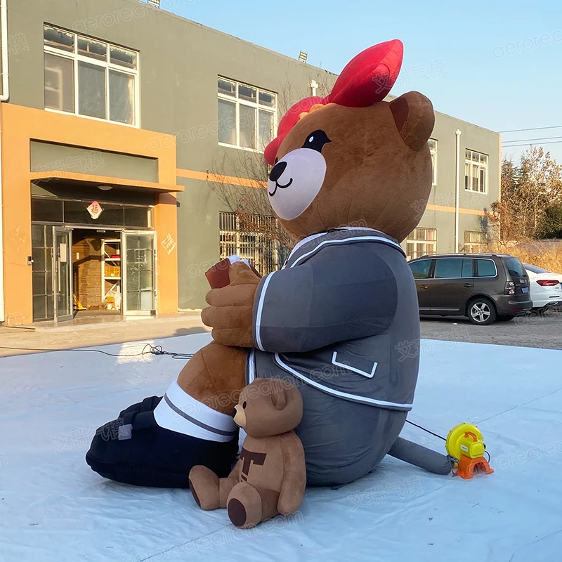 Aero Inflatable Cartoon Character Outdoor 3m Events Decoration Inflatable Cartoon Bear Artwork