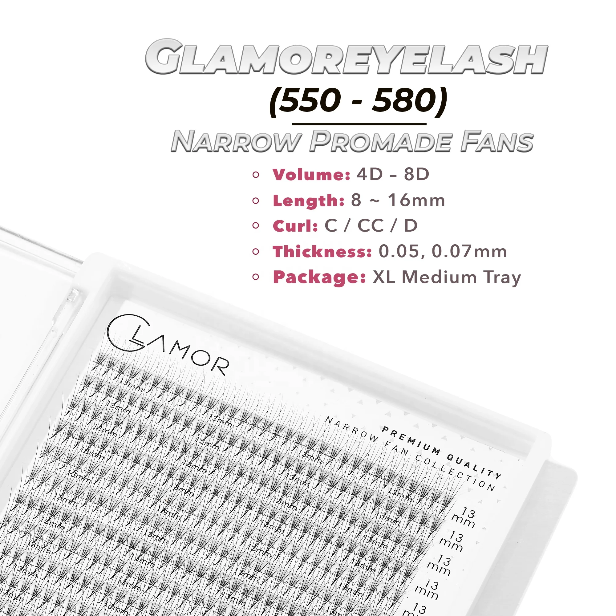 High Quality Vietnam Pre Made Volume Eyelash Extension Fans 5D 8-16mm Premade Volume Fan Lashes XL Tray volume Eyelashes