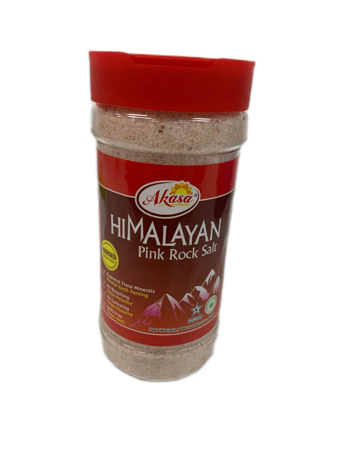 Akasa himalayan pink rock salt 400g Shiny medium pink crystalline solid pink salt pakistan himalayan
