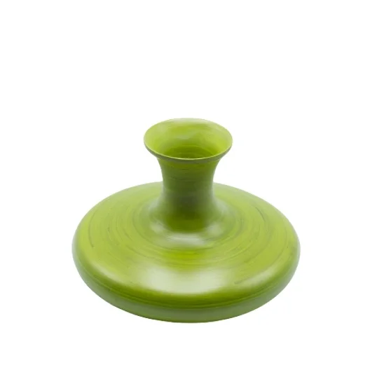 Unique Design Natural 100% Spun Bamboo Decor Vase Green Handmade Bamboo Floor Vase Boho Handicrafts Woven Vase Made in Vietnam