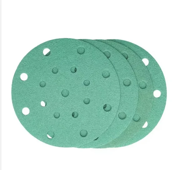6 inch 150mm Sand Paper Hook and Loop Sanding Discs Abrasive Green Film Sandpaper for Random Orbital Sander