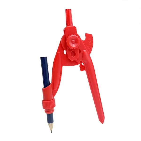 Plastic School Safety Point Mathematical Drawing Compass with Pencil