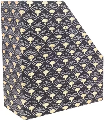 Craft Hand Fan Print Black Colour A4 Magazine Holder Table Top Magazine Holder  (Black, Microfibre, Pre-assembled)