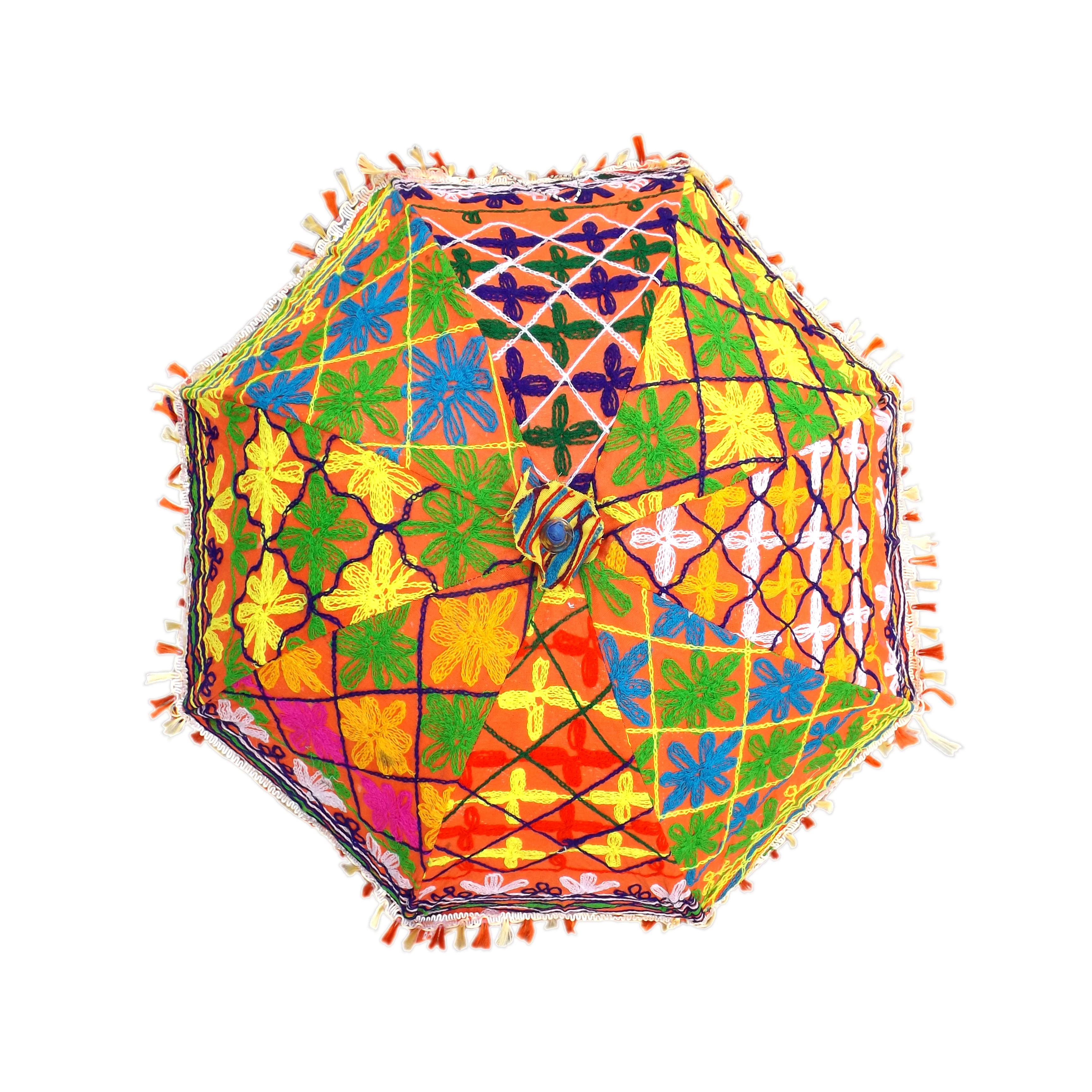 Biggest variety wholesale handwork umbrella with thread embroidery Indian wedding decoration umbrella art