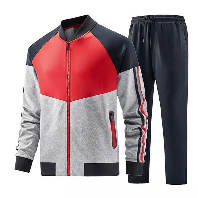 Custom Made Men Casual Wear Blank Plain Cotton Fleece Zipper Tracksuit Customs Logo Different Color Winter Two Piece Tracksuits