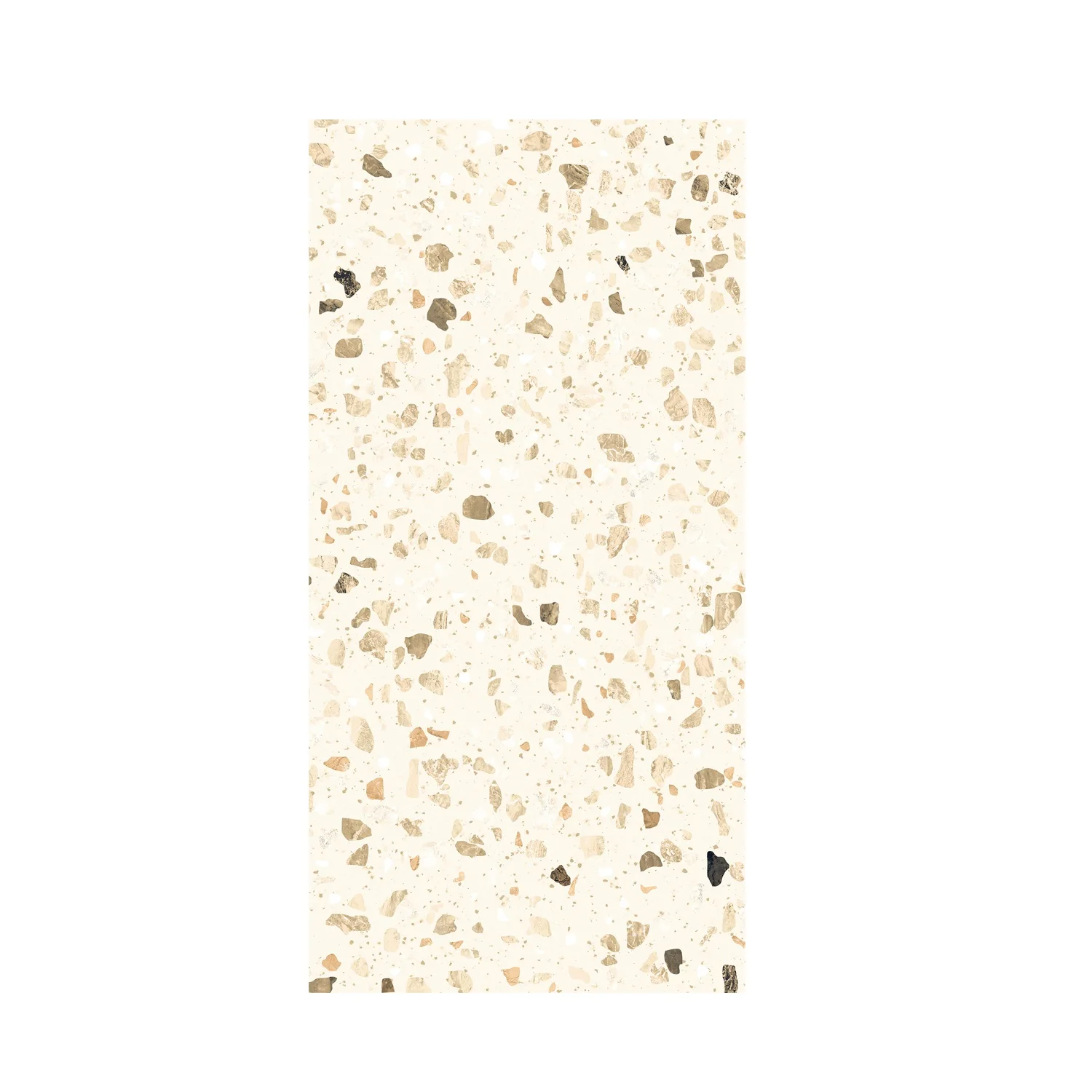 Terrazzo Style Porcelain Tiles with High Gloss (60x120cm) Ivory Colour Residential and Commercial Interior and Exterior Floor