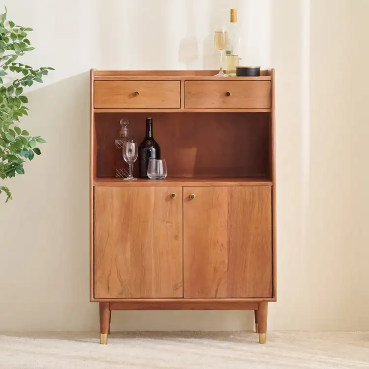 Elegant 2-Door Bar Cabinet with Spacious Storage and Durable MDF Construction for your living room