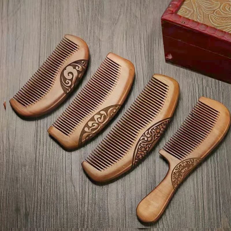 Custom logo OEM chinese manufacturing making machine bamboo anti-static exquisite hair wood wooden comb