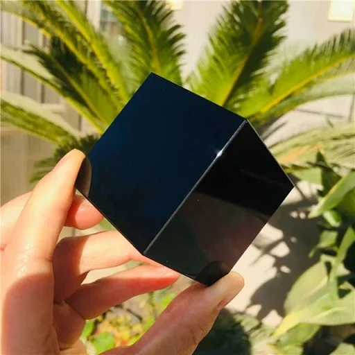 BLACK OBSIDIAN CUBE | Natural Black Obsidian Quartz Crystal Cube Crystal Stone Polished cube | Semi Precious OBSIDIAN  CUBES