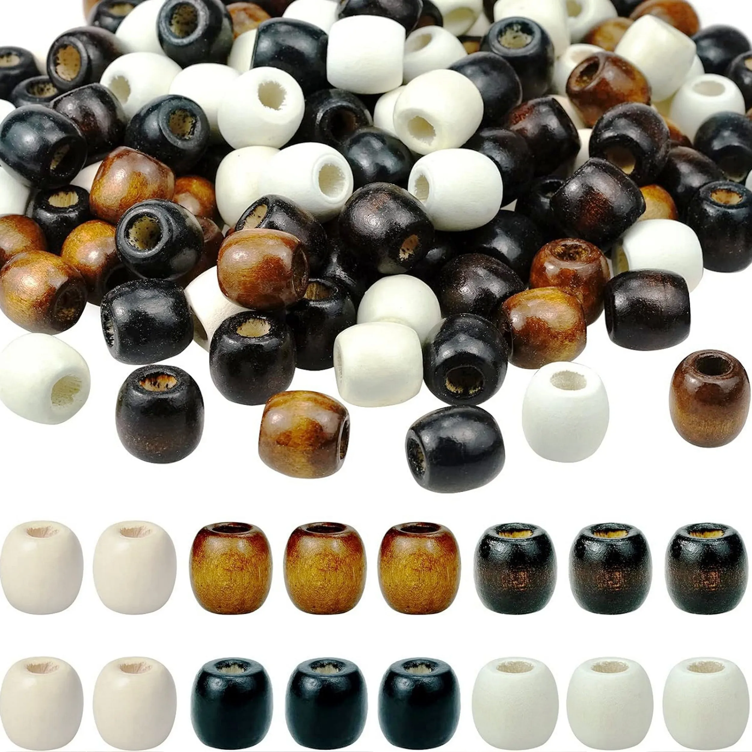 200 Wooden Macrame Beads in Assorted Natural Colors 17mm x 14mm Customized Color And Size Wooden Beads Indian Handmade