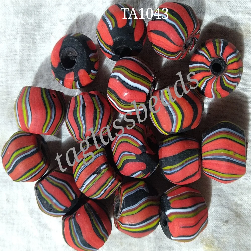 Venetian frosted strip glass beads india  beads beads for jewelry making