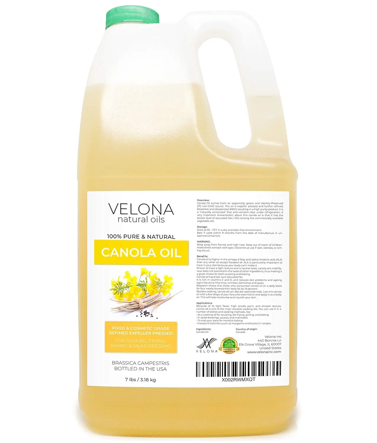 wholesale Pure and Natural Refined, Cold pressed Canola Seed Oil