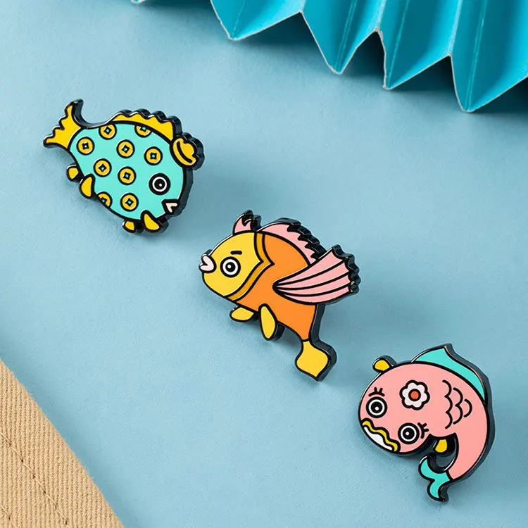 Cheap wholesale metal plated custom anime badge cute cartoon lapel soft hard enamel pins