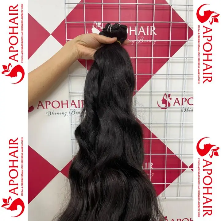 BEST SELLING Raw Wavy Vietnamese Human Hair extension, Natural Silky Straight 1 set 3 bundles Brazilian Hair for black w