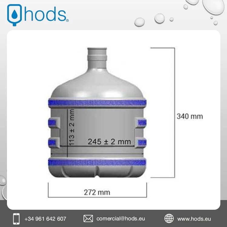 European Quality 12 Liters Capacity BPA Free Plastic 5 Gallon PET Bottle for Drinking Water Without Handle