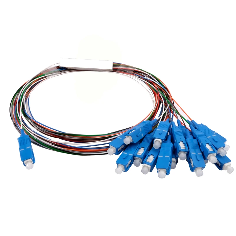 FTTH Splitter Single Mode SC UPC 1x2 1x4 1x8 1x16 1x32 1x64 Optical Steel Tube Fiber Optic PLC Splitter