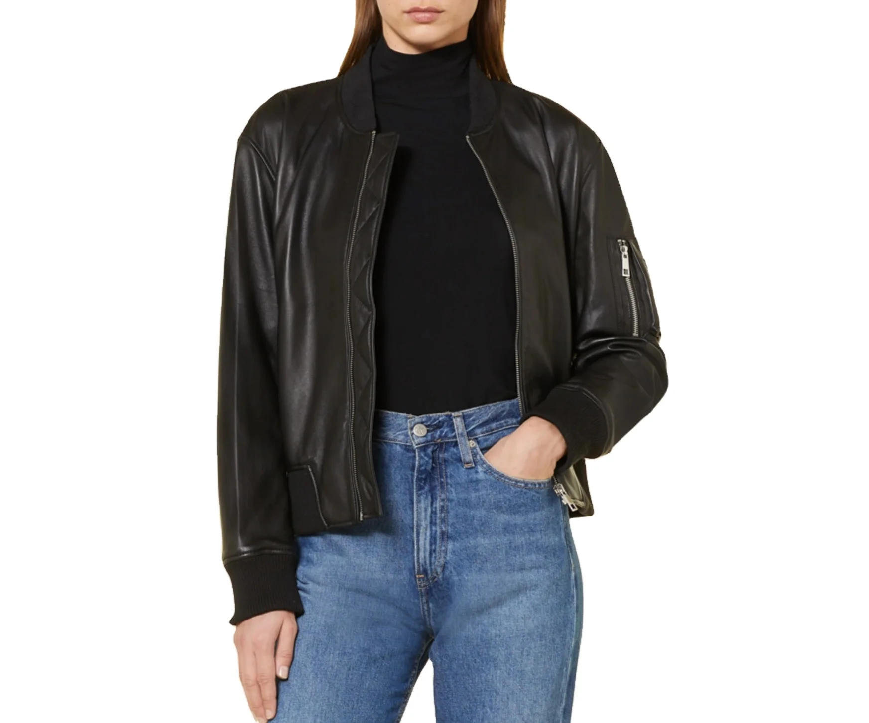 Wholesale Fashion Leather Jackets Slim Fit Cheap Leather Coat for Women with Custom Design Logo Color Size