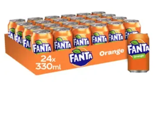 Fanta Orange 24 x 330ml Coca Cola & Fanta Bundle Carbonated Water Sugar Orange Juice
