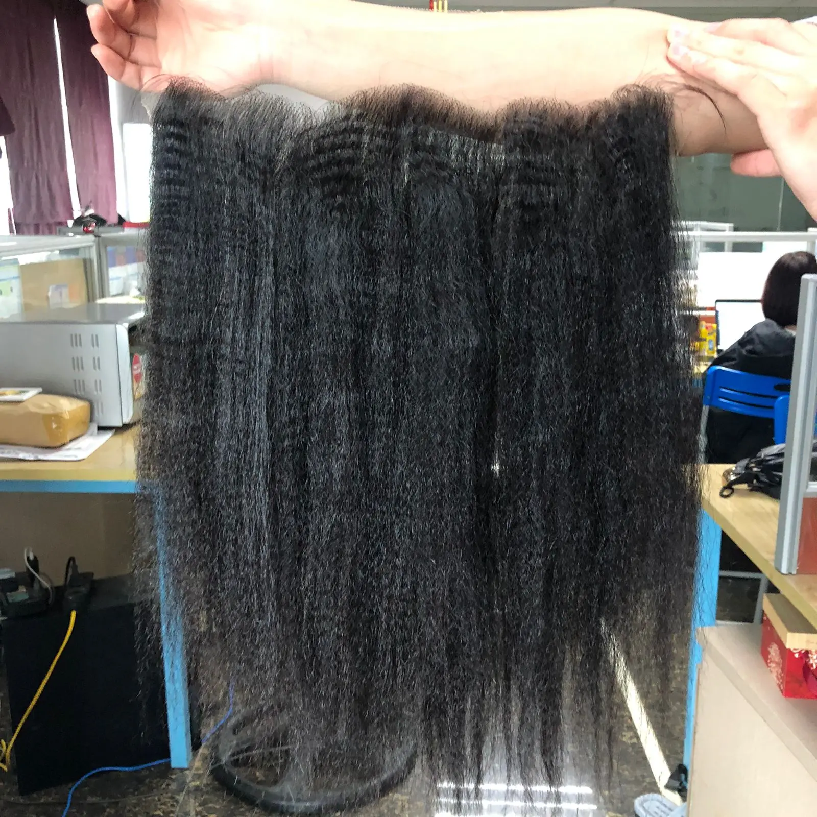 Top quality Virgin Lace Frontal Kinky Straight Styles none chemical processing with HD Transparent lace 13x4/13x6 sizes
