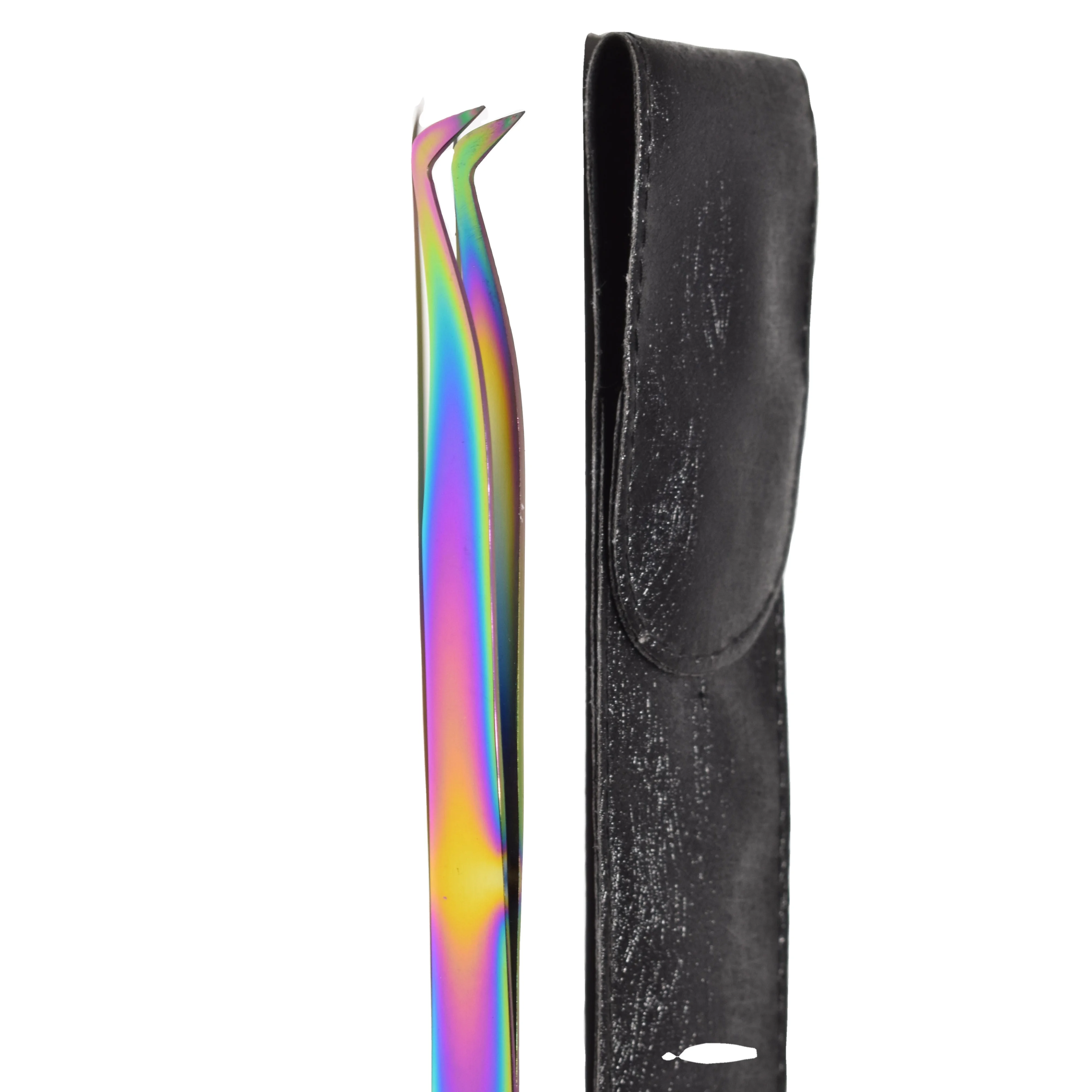 Eyelash Extension Tweezers With Holes in Handle Multi Color Plasma Finish