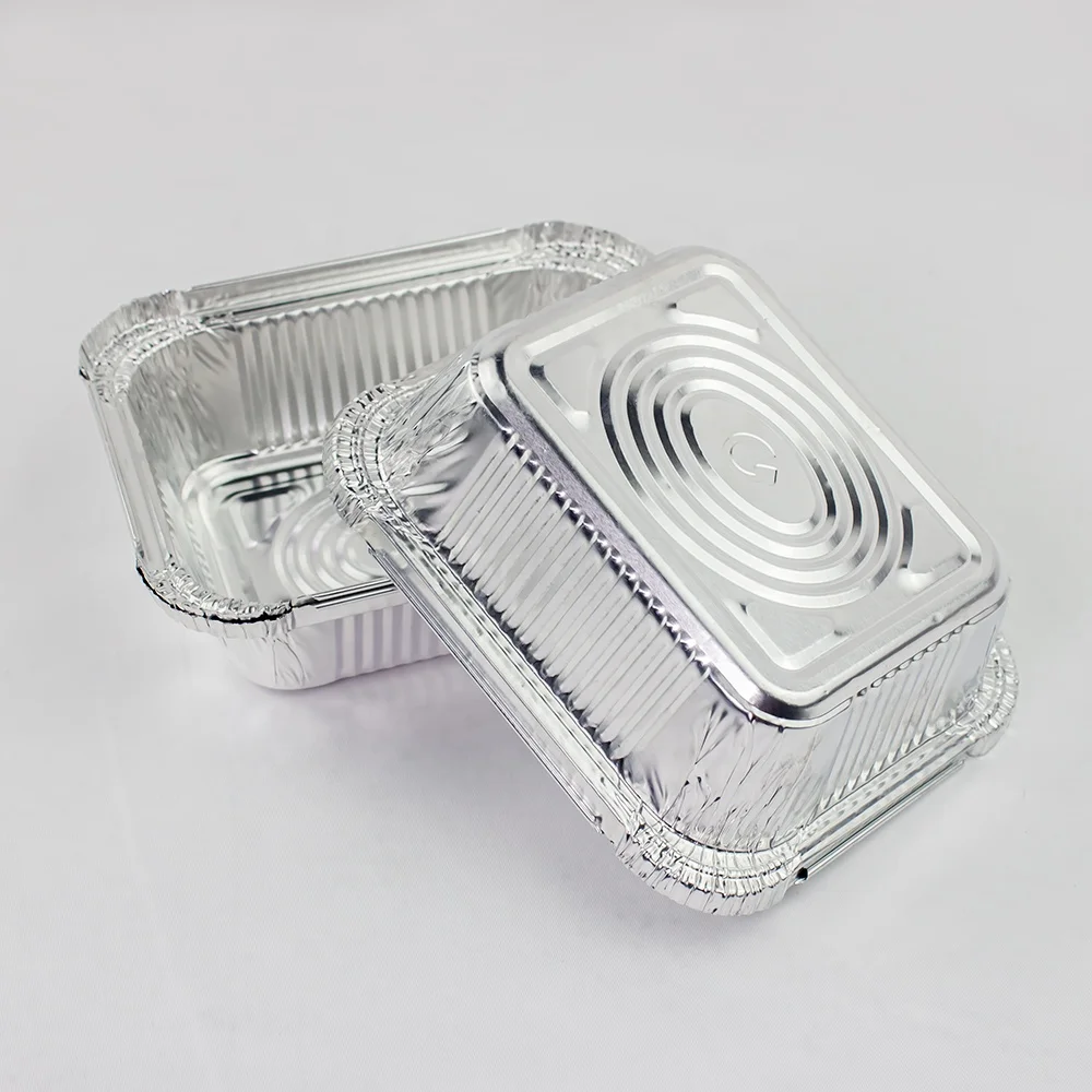Wholesale environmental protection disposable food takeout box aluminum foil container with cover