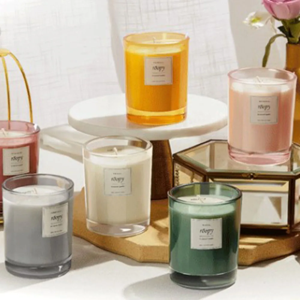 Customized logo Design Luxury Soy Wax Home Decoration Wedding Glass Candles With OEM and ODM service