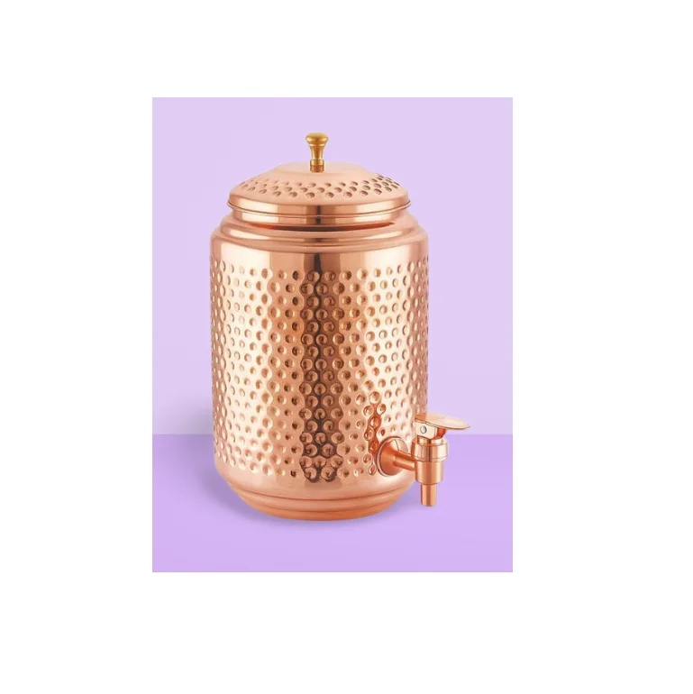 Top seller Custom Copper Water Cooler Handmade Hammered Water Cooler Made of Pure Copper Dispenser from Indian wholesaler