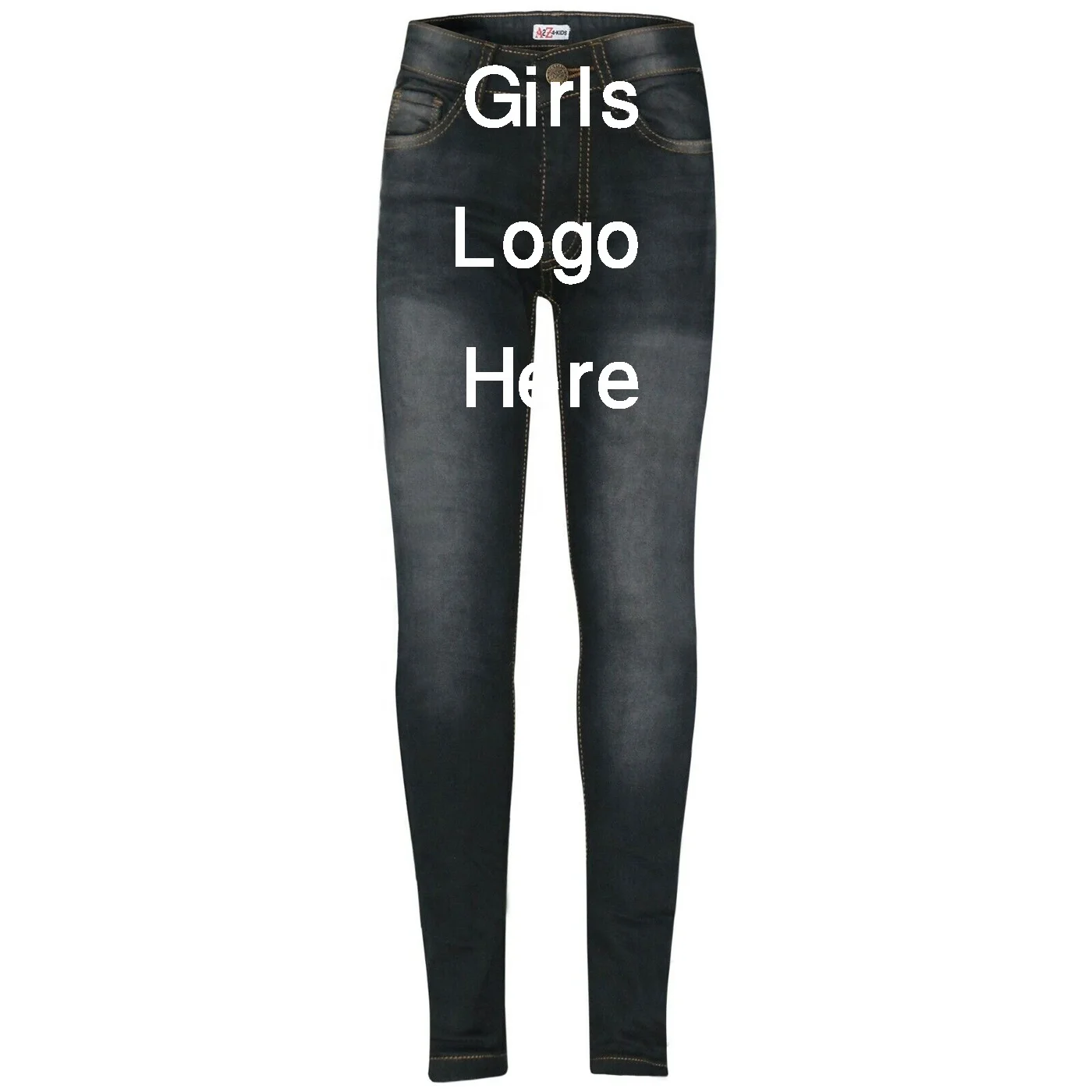 Export Oriented Premium Quality Customizable Kids Girls Jeans Pant Fashionable Casual Denim Pant Wholesale Cheap Price  From BD