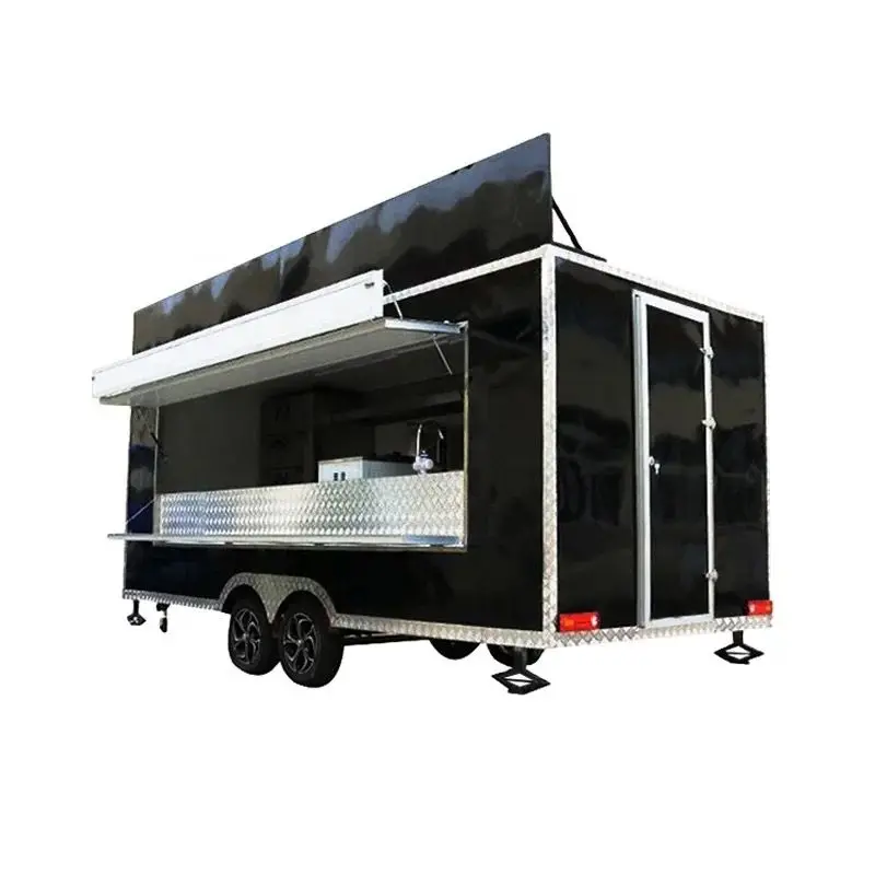 Fully Equipped Standard Customized Mobile Food Trailer Full Kitchen for Sale.