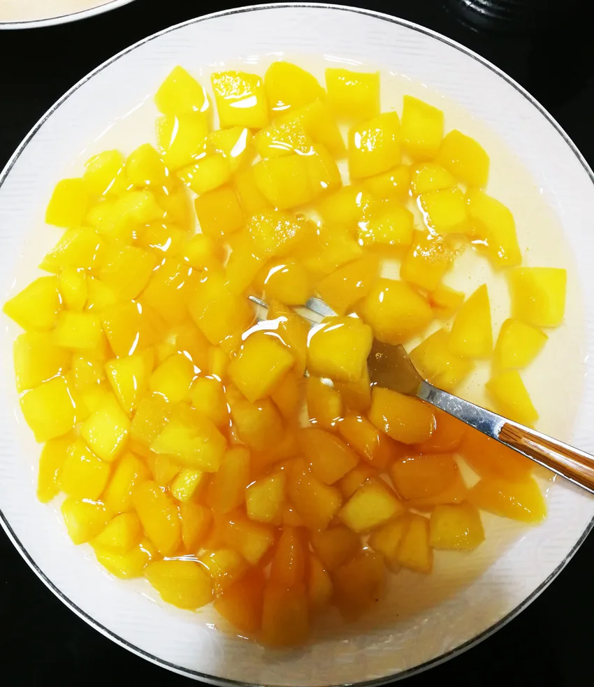 good quality China factory Fresh new crop season 820g Canned Food Yellow Peach half halves in syrup