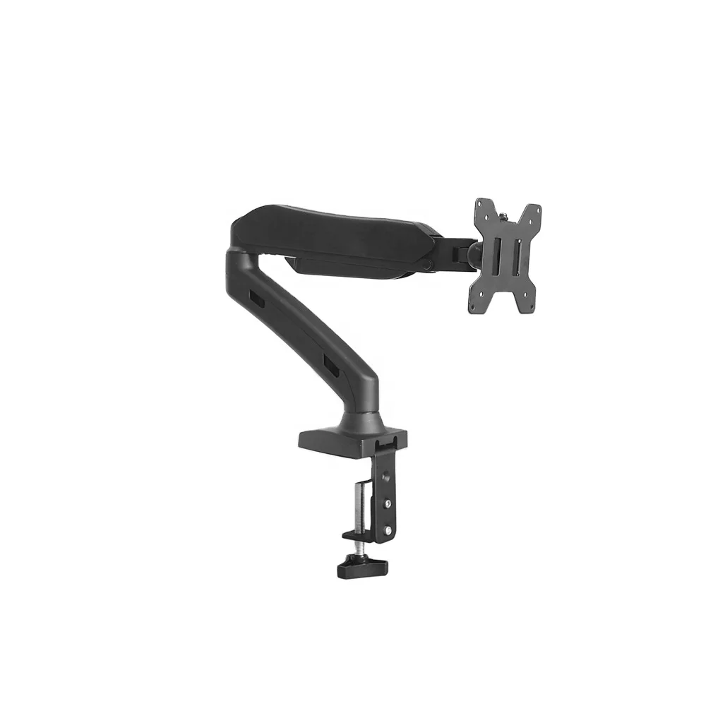 MG Single Monitor Mount Articulating Gas Spring Monitor Arm Adjustable Monitor Stand Vesa Mount with Clamp and Grommet Base