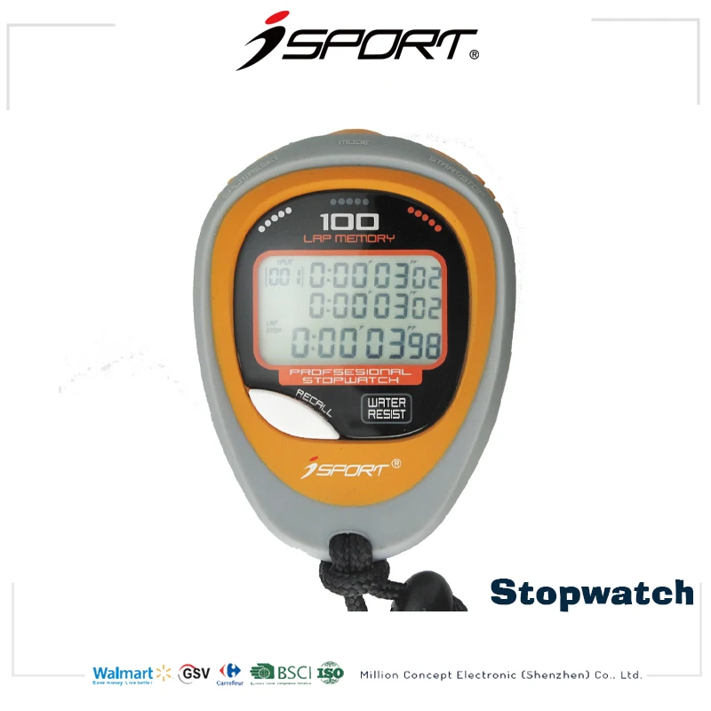 Stopwatch Digital Stop Watch Training Running Time For Sports 60 Lap Memory 0.01 Second Stopwatch Water Resistant Timer