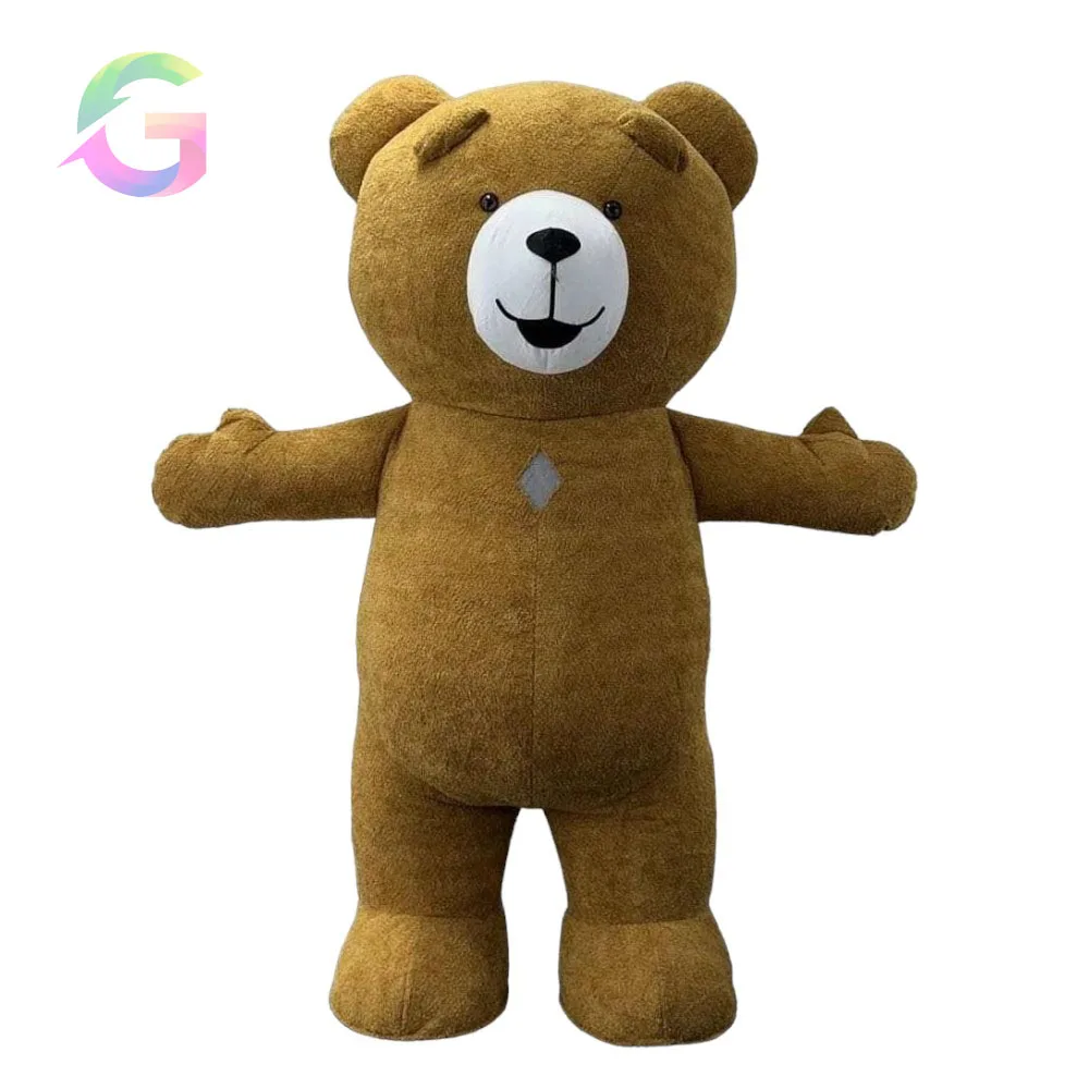 Beautiful Colorful Ganesh Inflatable Bear Mascot Printed Soft Fur Type