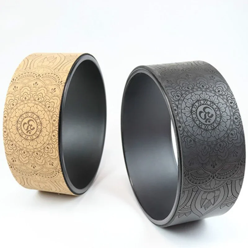 PU Yoga Wheel Mandala Printed Pilates Wheels Spine Stretch Back Roller Massage Wheel For Home Fitness Yoga Props Accessories