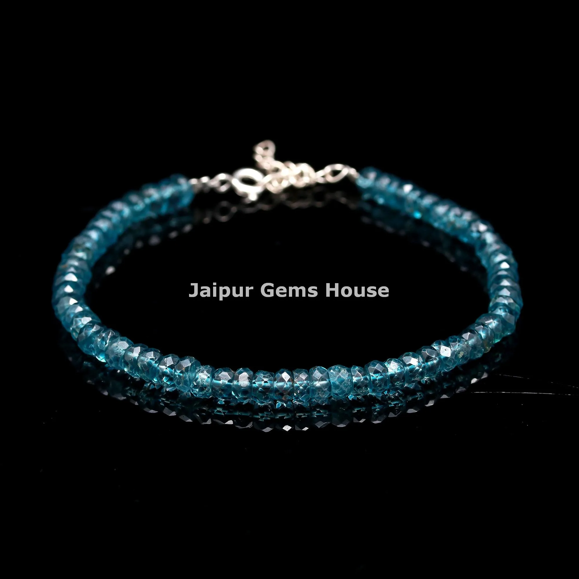 Hot Selling London Blue Topaz Bracelet/Anklet London Blue Coated On White Topaz Crystal Bracelet Healing Chakra Silver Jewelry