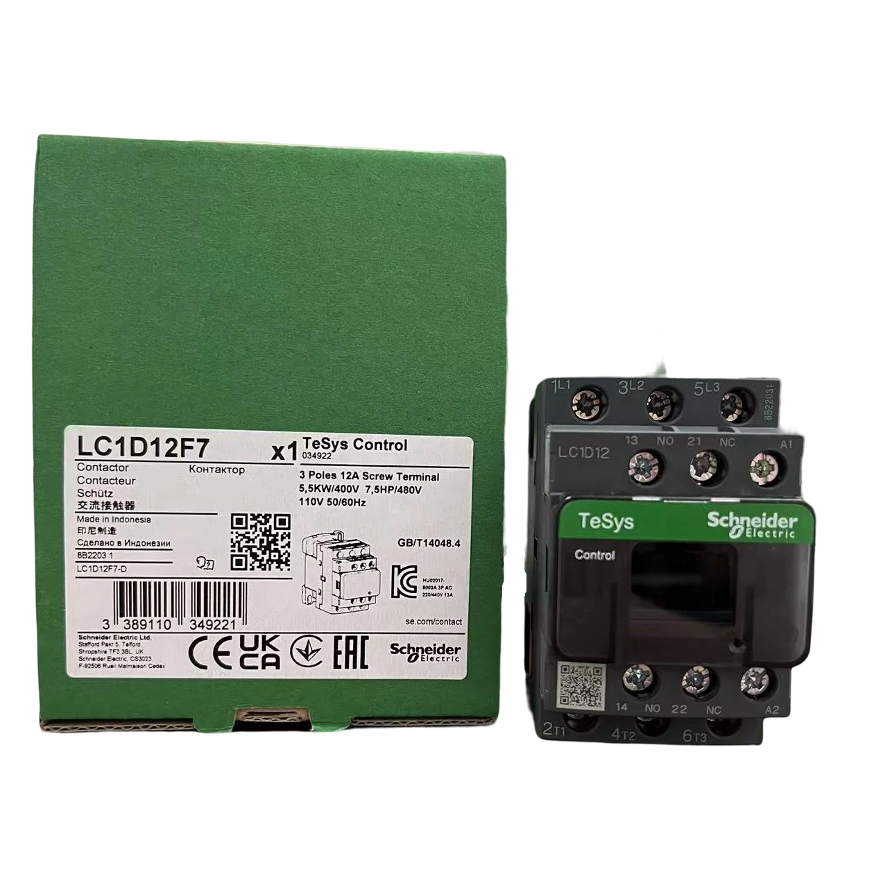 on line payment  LC1D12F7 12A 110VAC 3P Schneider AC Magnetic Contactor
