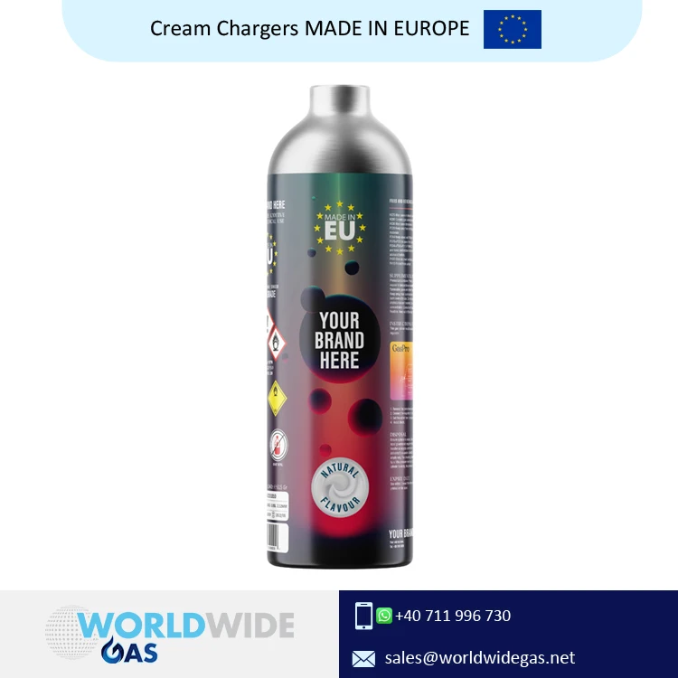 Factory Price 2.2L/1100g Best Quality Made in Europe Aluminum Whipped Cream Chargers Cylinder Canister for Genuine Buyers