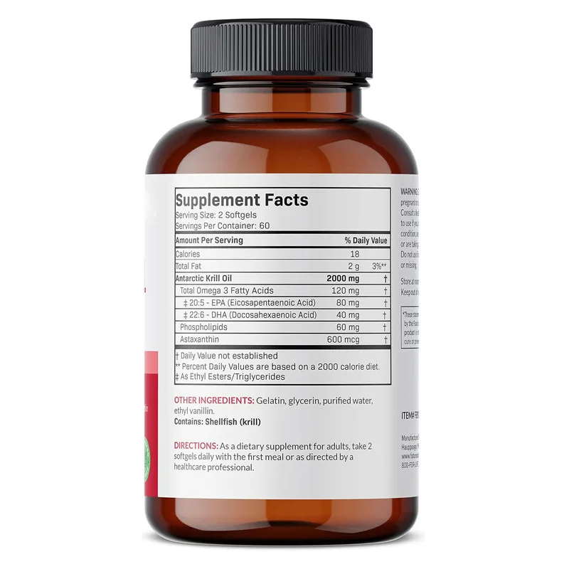 Omega-3 Krill Oil Rich omega oil astaxanthin supplement support immune system Antarctic krill oil soft capsule