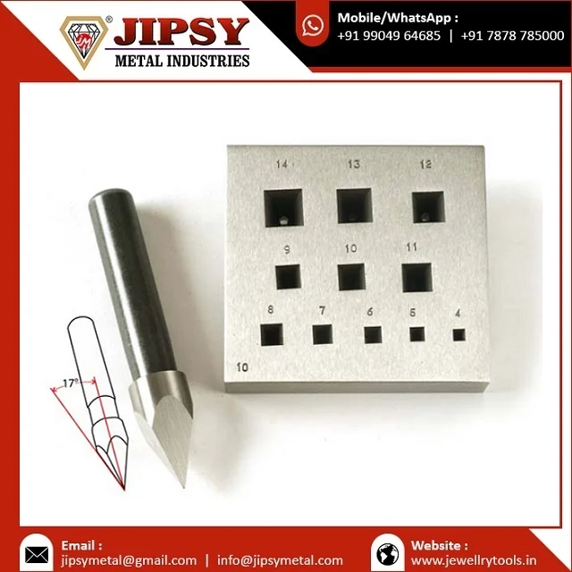 Bezel Forming Block with Round Punch - 17 Degrees - 5mm to 20mm - Bezel Setting Tool - Jewelry Forming Tool