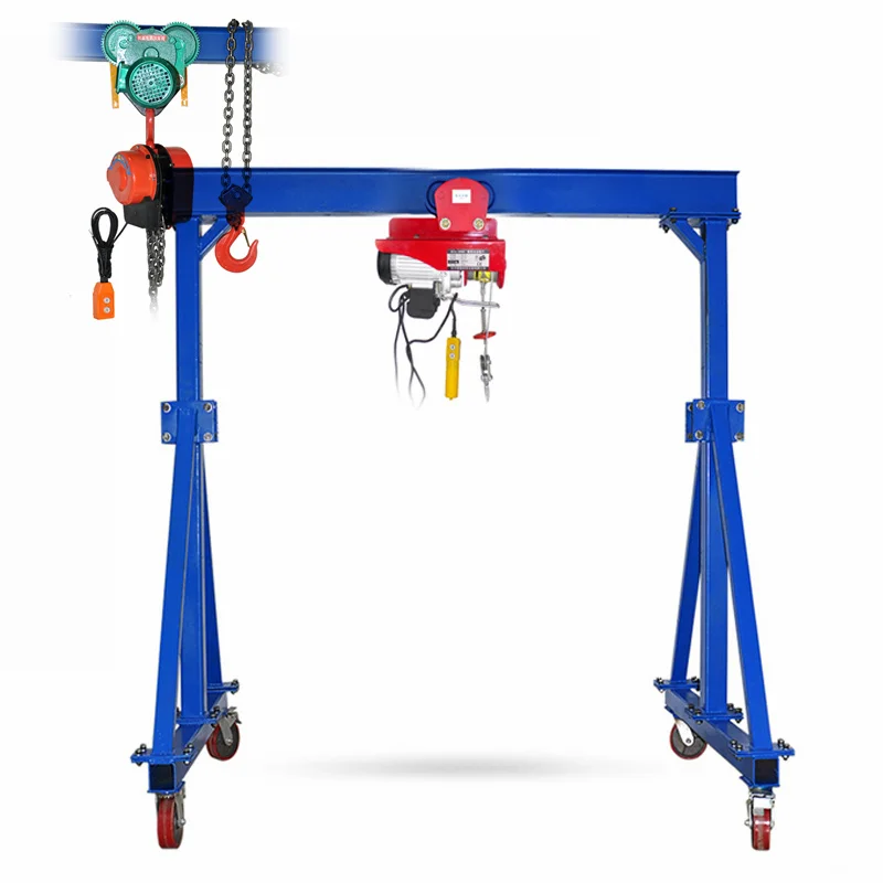 Портативный портативный 4-колесный мобильный мини-козловой кран для строительства