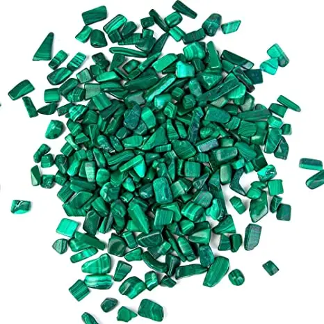 Natural Crystal Agate Beautiful Malachite Stone Chips For Sale Wholesale Natural Best Quality Chips High Polished Malachite Chip