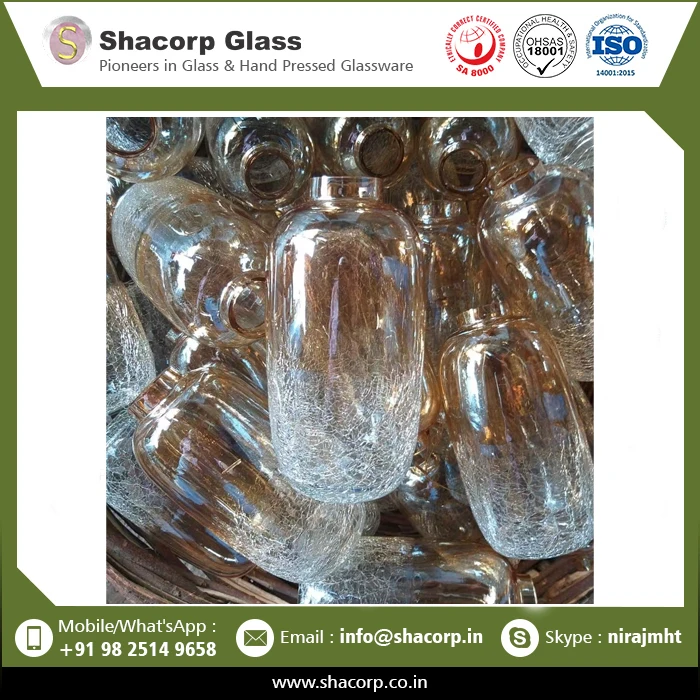 Ice Crackle with Lustre Glass Vase Available At Wholesale Price