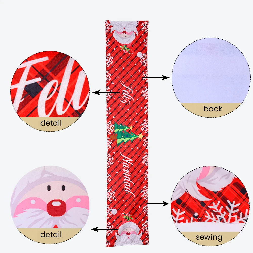 red santa plaid table runner