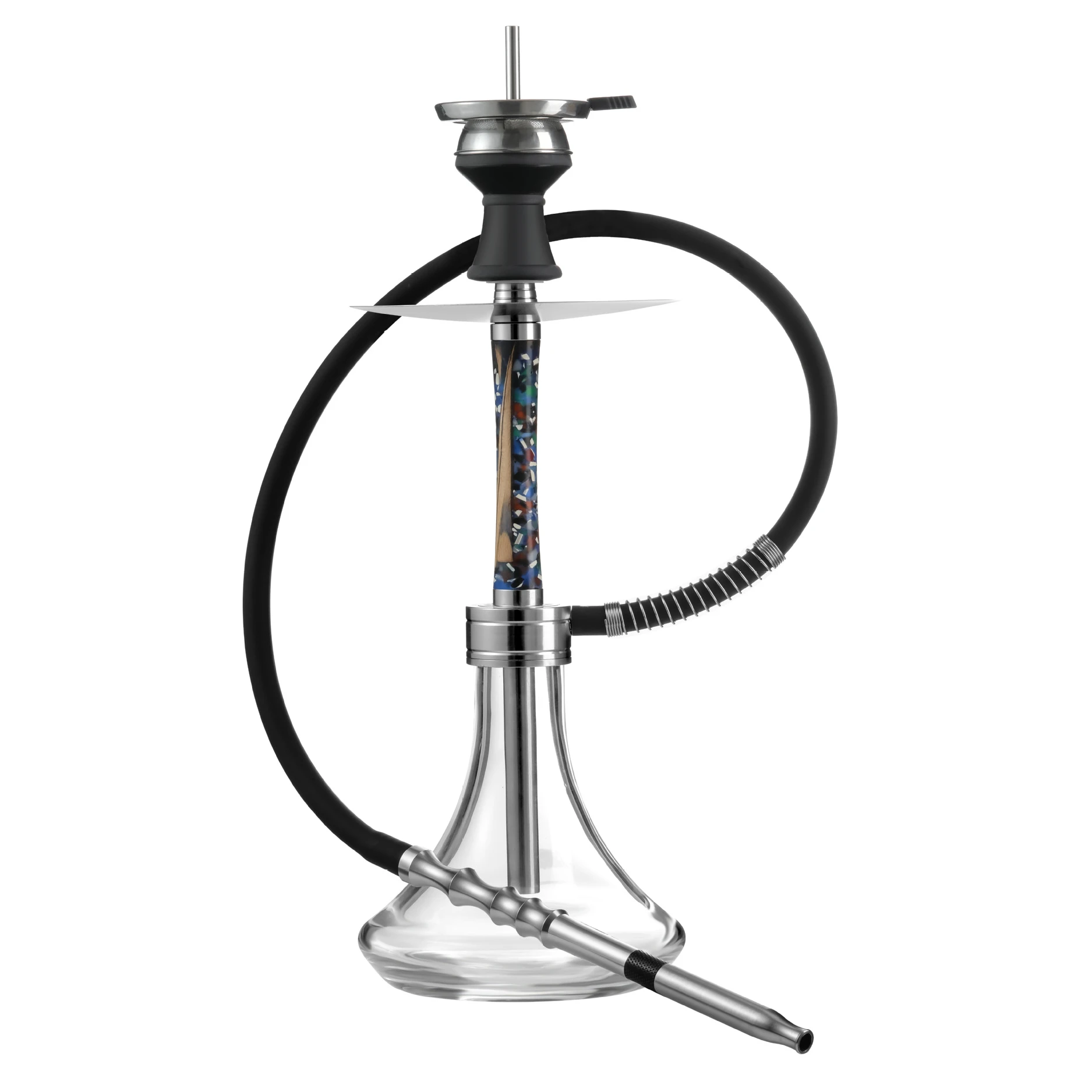 Arabian Hookah 8-hole air outlet aluminum alloy French mirror Hookah set HOOKAHSHISA smoking set manufacturers wholesale.