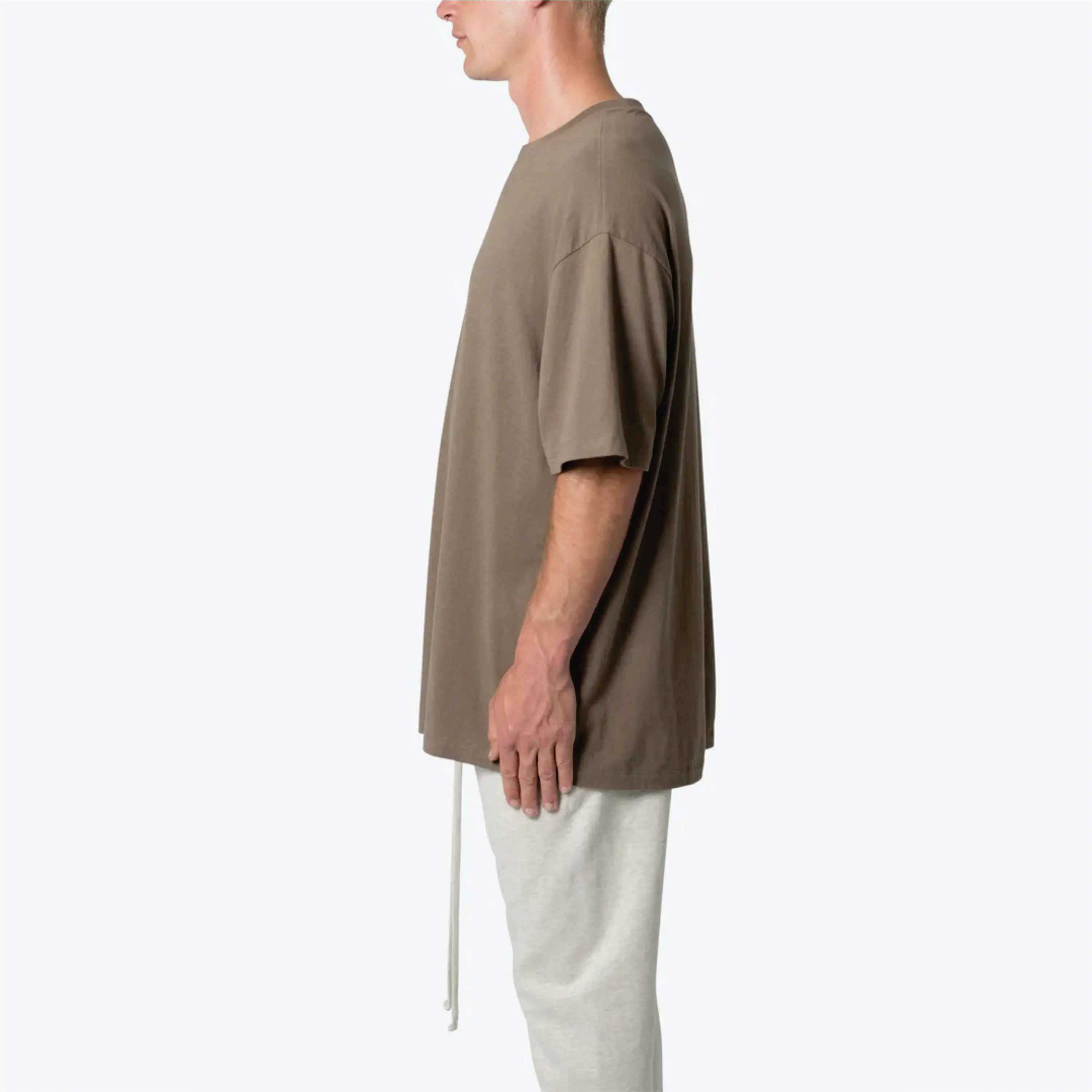 Hot Selling Relaxed Fit White Cotton Tshirts With Front Pocket 100% Cotton Drop Shoulder style made in Pakistan