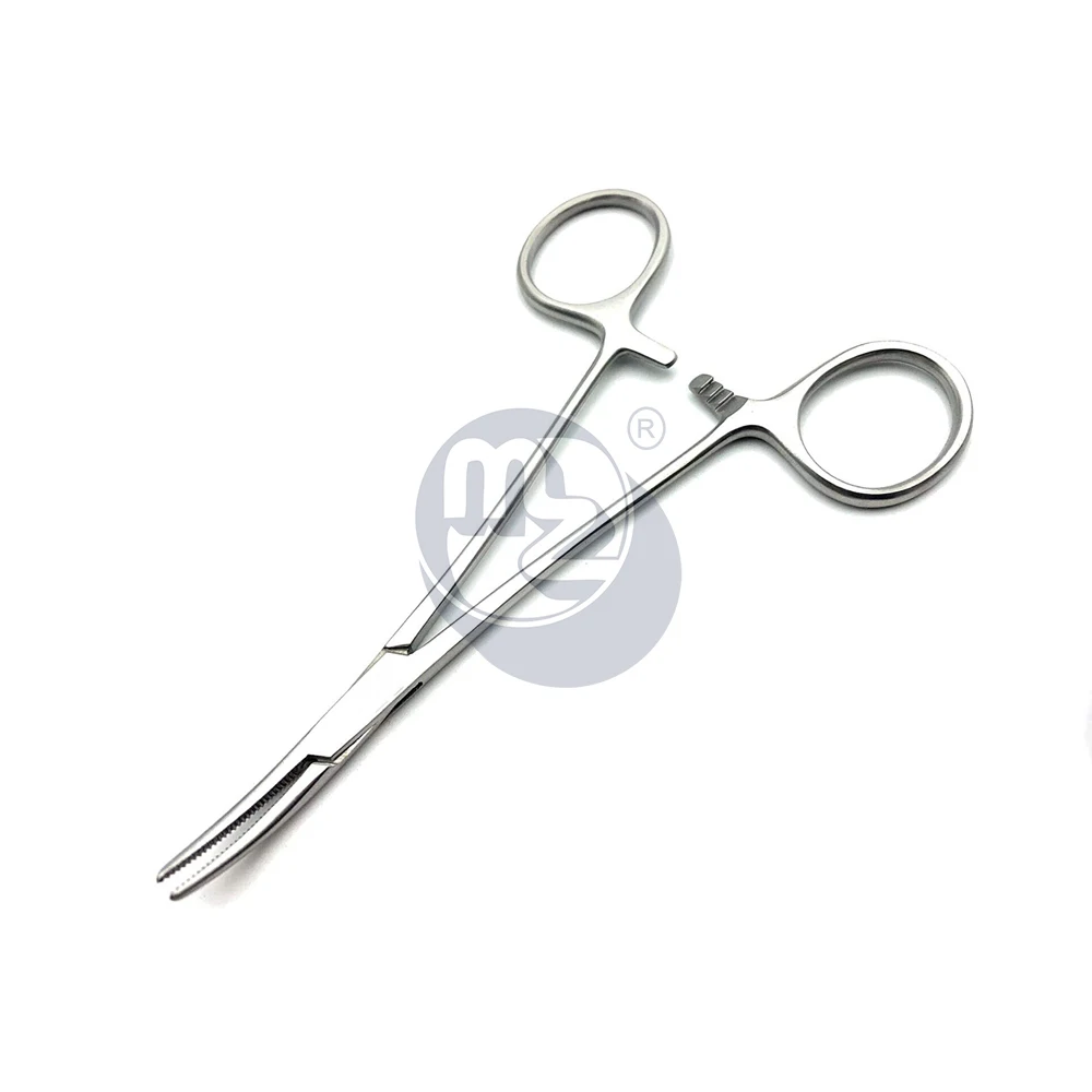 New 2pc Straight + Curved Hemostat Forceps Locking Clamps Dental Tissue Locking Clamps